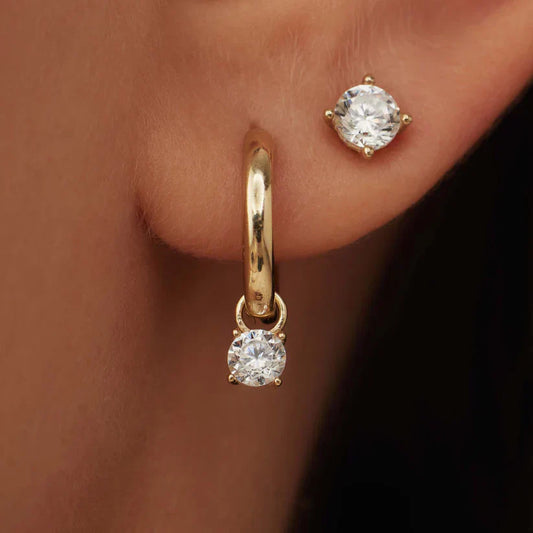 Krizalyssa | Diamond Pendant Earrings Gold